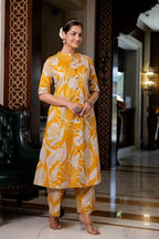 ANNI DESIGNER Womens Rayon Viscose Straight Printed Kurta with Palazzo (Diboli Yellow_XXL_Yellow_XX-Large)