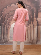 Ketch WomenS Polyester Regular Kurta (Khku000564_Pink