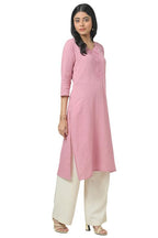 Soch Womens Pink Cotton Embroidered Kurta With Thread Work