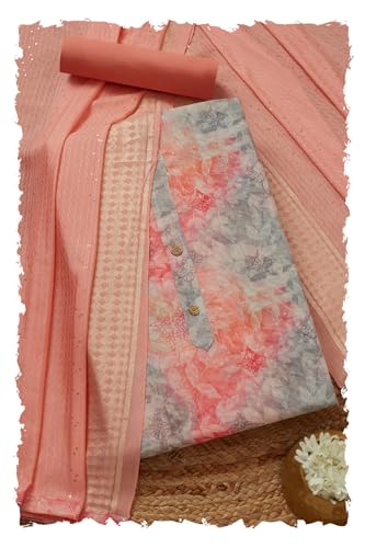 Soch Women Chanderi Botanical Print Unstitched Dress Material