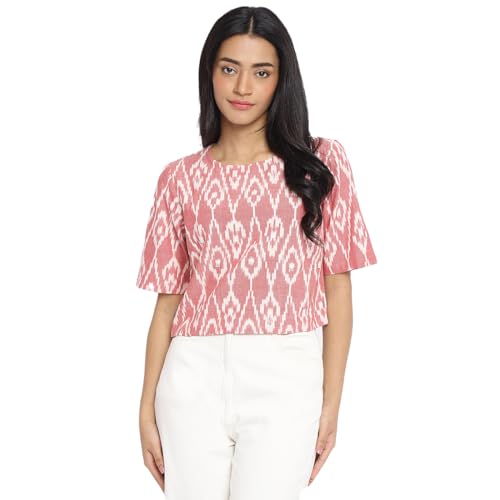 Fabindia WomenS Regular Fit Short Top (20044272_Pink