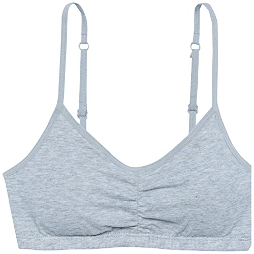 Fruit of the Loom Girls' With Removable Cookies, 2-pack training bras, White/Heather Grey, 32 US