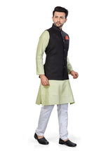 Be Active MenS Solid Linen Blend Kurta Pyjama 3 Piece Set || Men Kurta Pajama With Modi Jacket || Kurta Pajama Nehru Jacket For