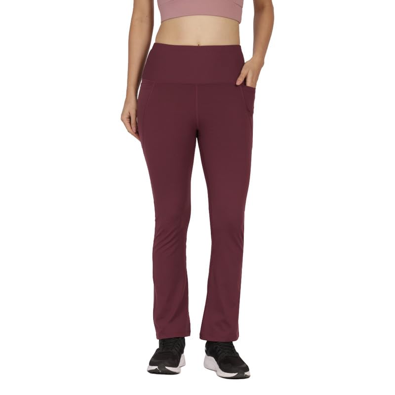 BlissClub Ultimate Flare Pants for Women Above 55 ft Tall | Ribbed Waistband, 4 Pockets | High Waist Trousers and Formal Pants 