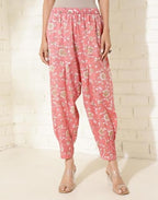 Fabindia Pink Cotton Hand Block Printed Salwar