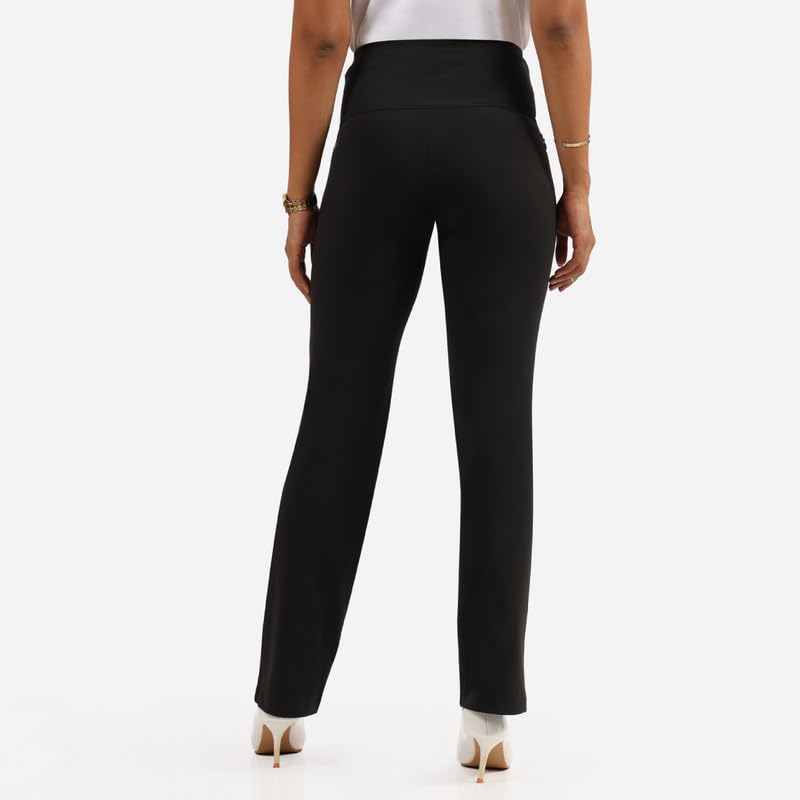 BlissClub AM:PM Cotton Flare Pants -Tall Above 55, Highwaisted, Wide Waistband, 4 Pockets, 95% Cotton