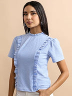Ketch WomenS Regular Fit Tops (Khtp000477_Blue