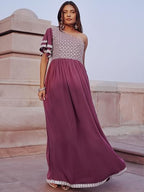Libas WomenS Georgette Gown Maxi Dress (26501_Mauve