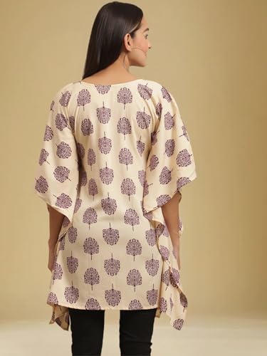 Tee Projekt Casual Combo Crepe Kimino Sleeves Women'S Printed Kaftan Dress Ll Kaftan Top For College Girl Ll Casual & Everyday Kurta (Pack Of 2)