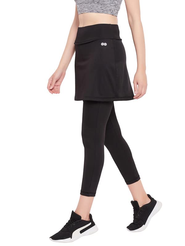 Clovia WomenS Snug-Fit High Rise Active Skirt With Attached Tights
