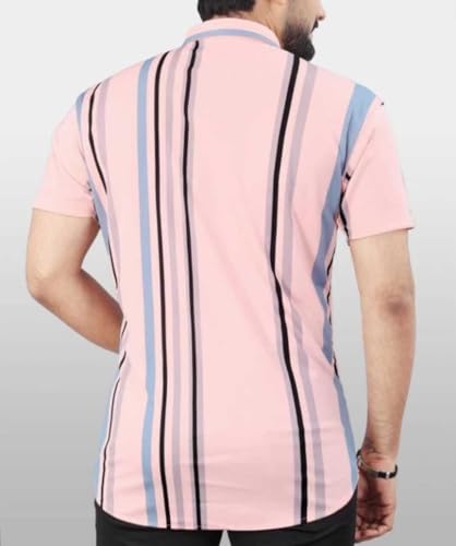 LookMark Mens Trendy Lycra Blend Spread Collar Half Sleeve Printed Shirts - Elevate Your Style with Comfort and Versatility (Pa