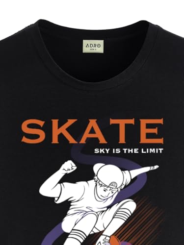 ADRO T Shirts for Boys & Girls | Skate Street Style Printed T-Shirt | Ages 3-14 | 100% Cotton Round Neck Tshirt for Boys |KRN-L2