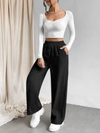 Leriya Fashion High Waist Trousers For Women  Flared Korean Style Formal Pants | Elegant Workwear For Office, College & Events (