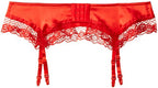 SATIN GARTER BELT RED Q/S