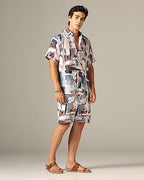 Greciilooks Rayon MenS Night Suit || MenS Half Sleeve || Printed Sleepwear & Loungewear Nightdress || Casual Homewear Set