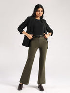 BlissClub AM:PM Air Flare Trousers Cotton for Women Above 55 ft Tall | Bootcut Trousers and Formal Pants for Women Office wear
