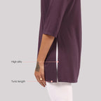 BlissClub Cotton Pro Kur-Tee, Cotton-Like Comfort, Sweat-Free Confidence, Tunic Length, High Slits, Dual-Plated Fabric, Flatteri