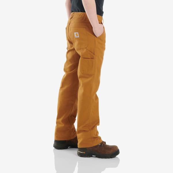 Carhartt Boys' Washed Dungaree Pants (Lined and Unlined), Brown, 6