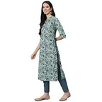 Anubhutee Women'S Cotton Floral Printed Sequinned Straight Kurta Suit Set With Dupatta & Pants