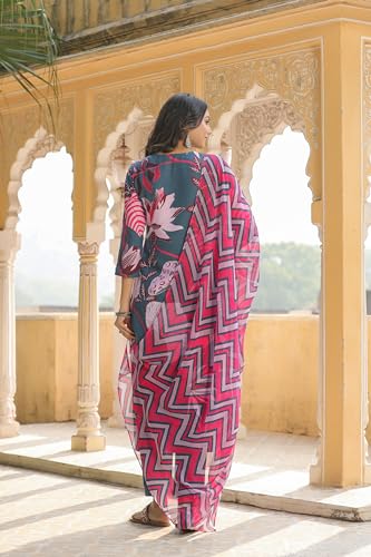ANNI DESIGNER Womens Cotton Blend Straight Printed Kurta with Pant & Dupatta (Sohini Grey_M_Grey_Medium)