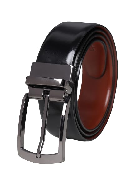 Teakwood Leathers Leather Men Reversible Belt  For Formal And Casual Wear Adjustable Size Regular Fit Office Wear Outdoor For M 40