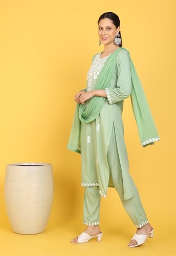 Kaari Rayon Straight 7525 WomenS Kurtas & Kurtis (Kaaass25Wskd-70051_Pista Green