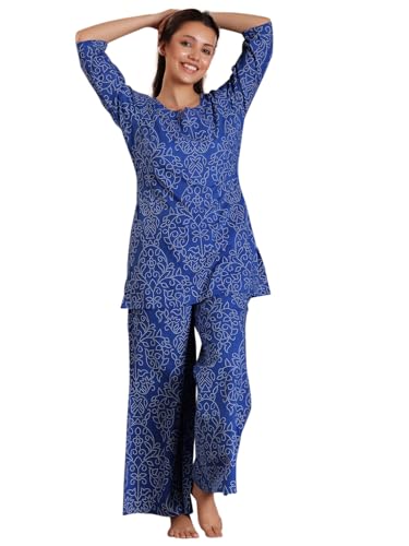 Libas Womens Printed Cotton Night Suit Set For Women