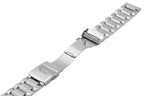 Stainless Steel 20mm Watch Band Silver Solid Replacement Wristbands Metal Watch Strap Bracelet Classic Straight End with Double