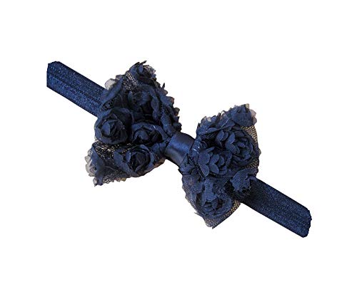 Akinoskids Cute Designer Black Bow Shaped Floral Hair Band For Indian Baby Girls 11