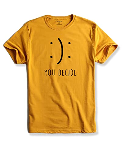 ADRO You Decide Mens Printed T-Shirts (RNR-M-DEC-MU_Mustard_XL)