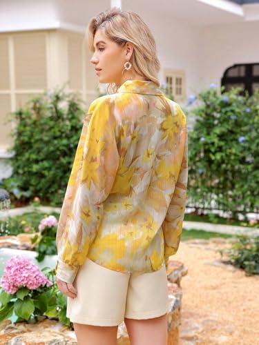 Litzo Shirts For Women  Korean Style Long Sleeve Oversized Button Down | Plus Size Workwear Top For Office & Casual Wear (L-102-