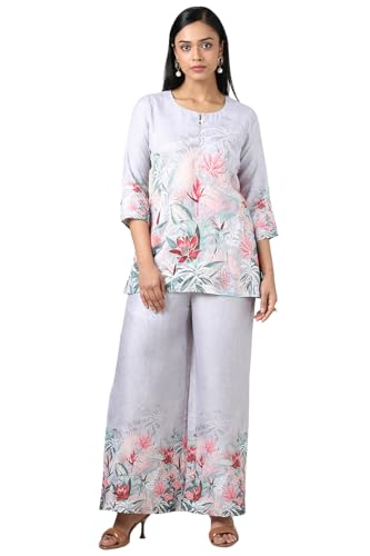 Soch Women Linen Floral Print Kurta Set