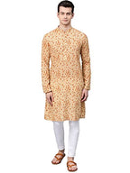 See Designs MenS Cotton Regular Fit Printed Straight Kurta [Cream_Xxl]