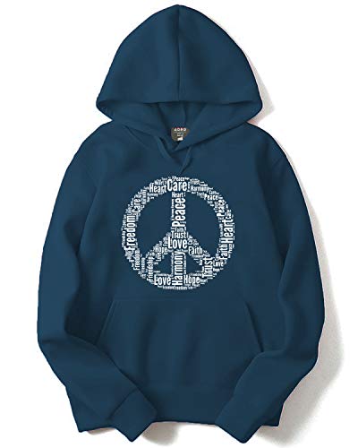 ADRO Men's Cotton Hooded Neck Hoodie (H-M-PE-SB-L_Steel Blue_L)