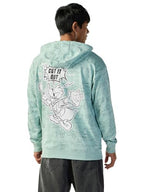 Bewakoof Official Disney Merchandise Donald Duck MenS All Over Printed Oversized Fit Full Sleeve Hooded Cotton Terry Plus Size 