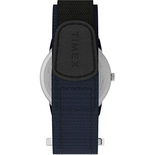 Timex Men's Easy Reader 35mm Watch - Silver-Tone Case Blue Dial with Blue FastWrap Strap