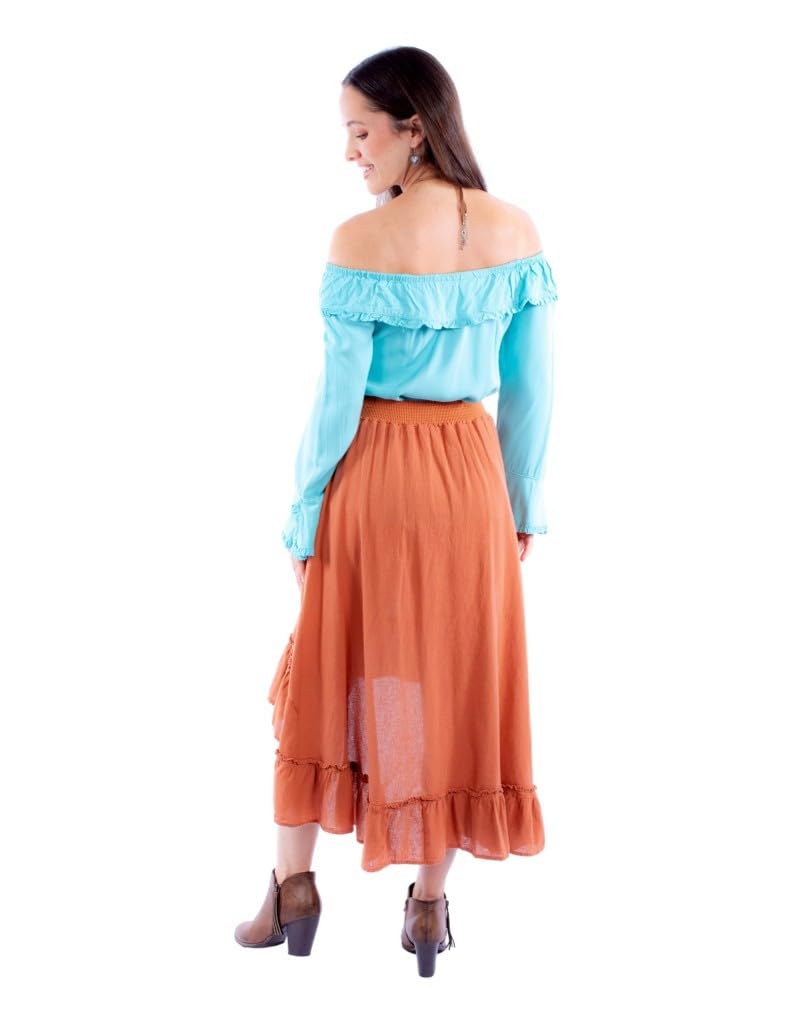HI/LO SKIRT WITH RUFFLE BOTTOM