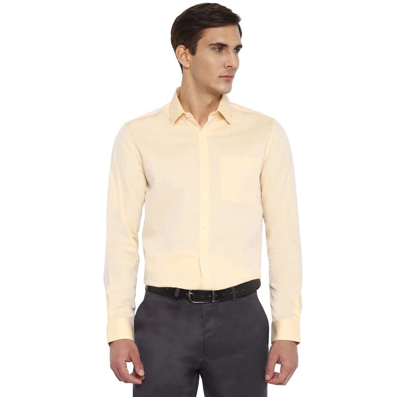 Turtle Men Cotton Lemon Self Desing Slim Fit Shirts