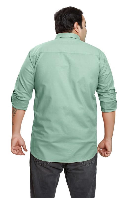 BE ACTIVE Mens Casual 100% Cotton Solid Plus Size Shirt || Plus Size Shirts for Men || Casual Plus Size Shirt || Casual Wear Sh