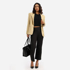 BlissClub Ultimate Sculpt Wide - Legged Pants -Tall Above 55, Ribbed Waistband, Wide Silhouette, 2 Zippered Pockets