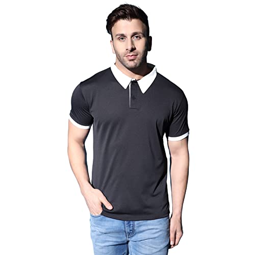 Leriya Fashion Mens T-Shirt | Cotton & Polyester Solid Varsity Inspired Regular Fit T-Shirt For Boys | Polo-Collar Neck | Perfe