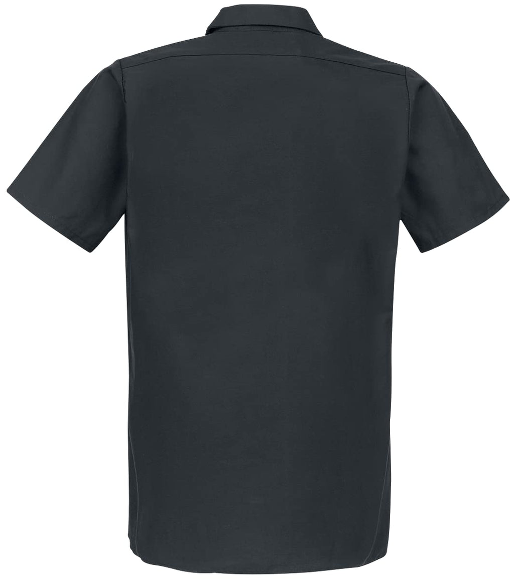 Unisex Short-Sleeve Work Shirt - BLAcK - S(D0102H7MFD6)