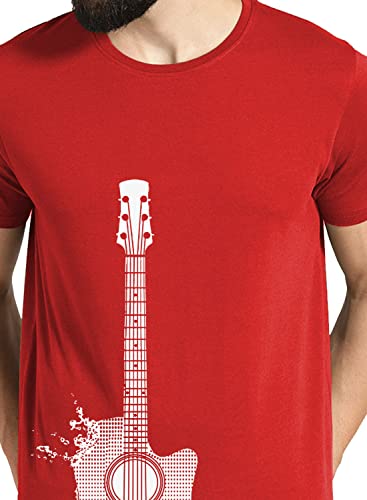 ADRO Graphic Design Printed T-Shirts for Men's (RNR-M-Gut-RD_Red_2XL)