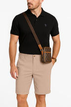 Greciilooks Casual Men Shorts | Rich Regular Fit Solid Short With Side Pockets | Relaxed Fit Half Pants | Mid Rise Waist Peach