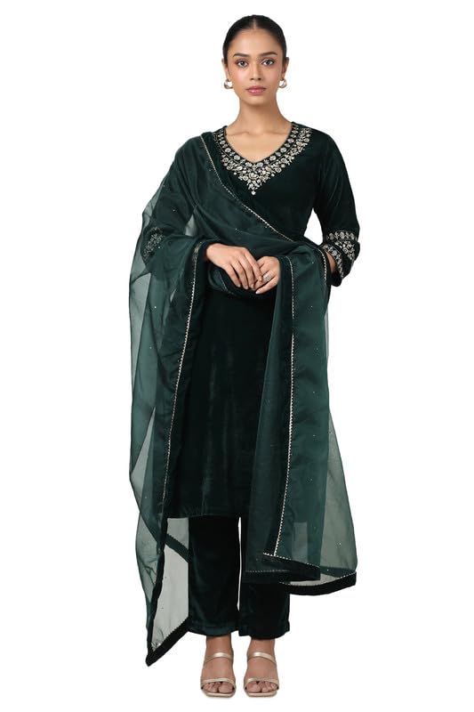 Soch Women Velvet Embroidered Suit Set