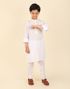 Fabindia Boys Cotton Embroidered Regular Kurta (1034264WHITE_White