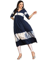 Ishin Women Indigo Cotton 60X60 Kurta