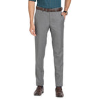 Turtle Men Poly Viscose Solid Slim Fit Grey Formal Trousers