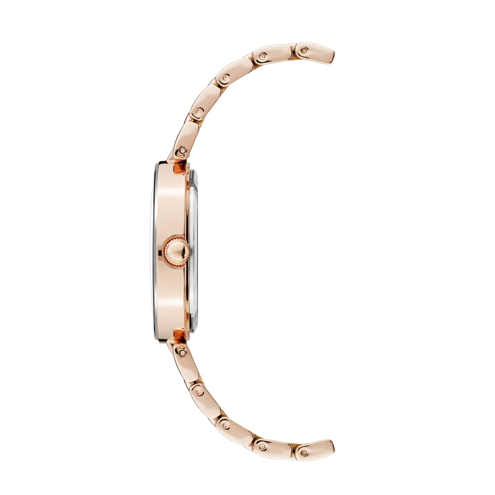 Anne Klein Women's Japanese Quartz Dress Watch with Metal Strap, Rose Gold, 16 (Model: AK/1362BYRG)