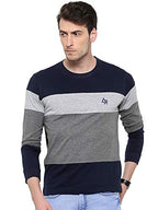 ADRO Men's Stylish Cotton Full Sleeve T-Shirt (FR3-M-4ST-NB_Navy_S)